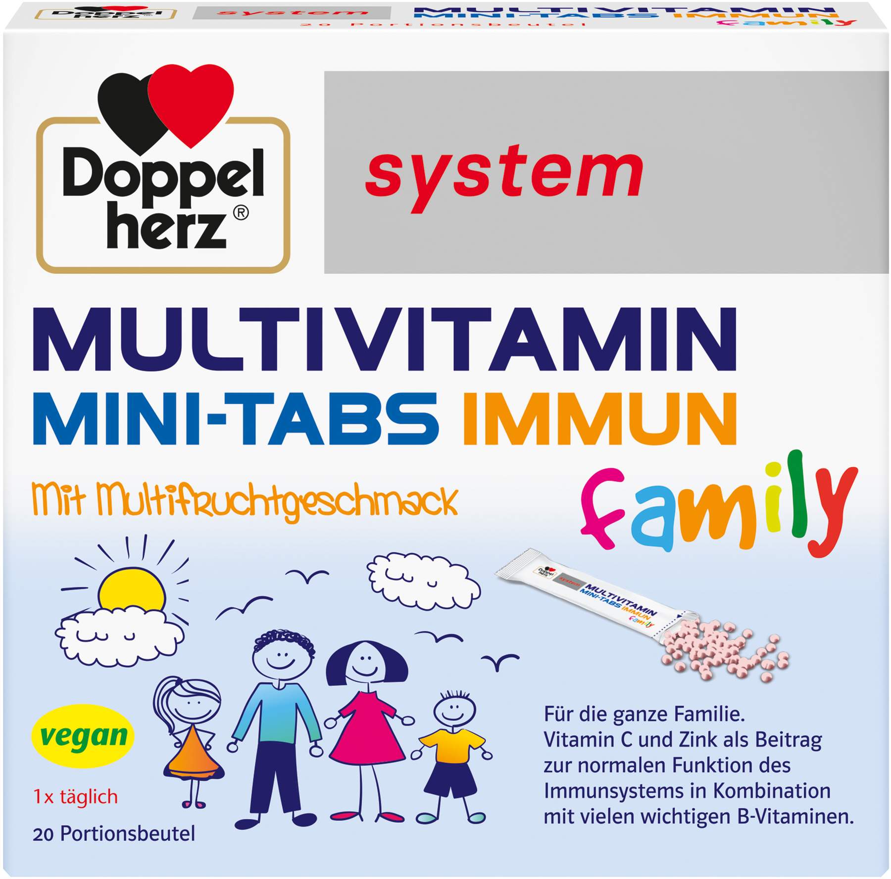 Doppelherz system Multivitamin Mini-Tabs Family 20 Beutel