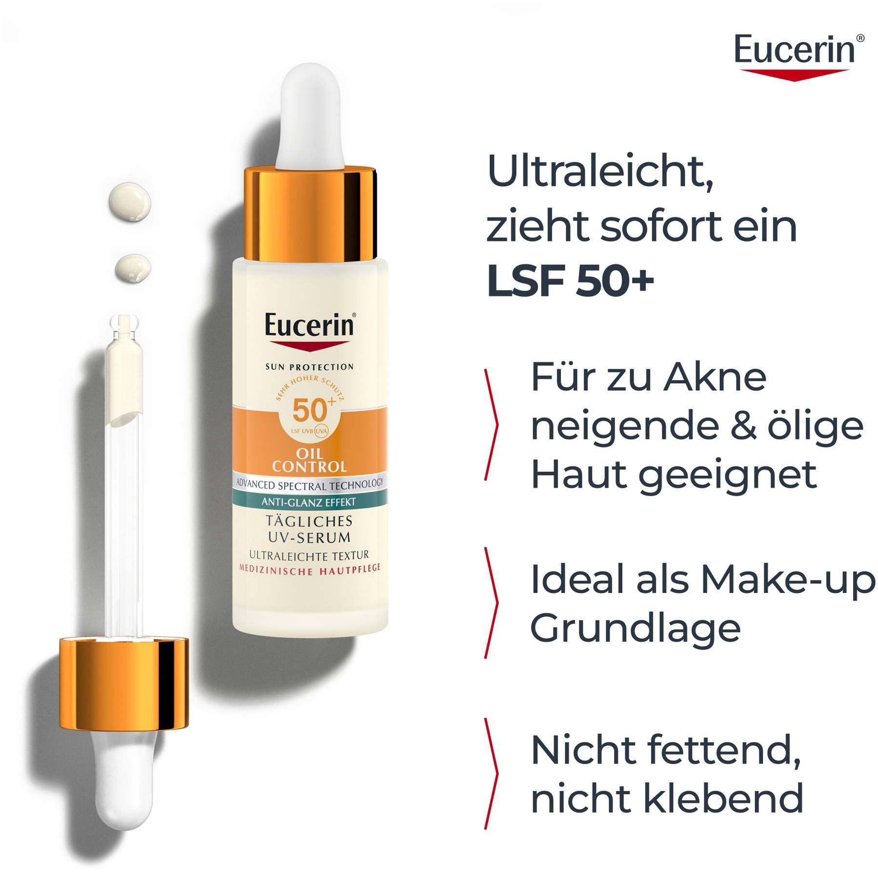 Eucerin Sun Oil Control Face Tägliches UV-Serum LSF 50+ 30 ml