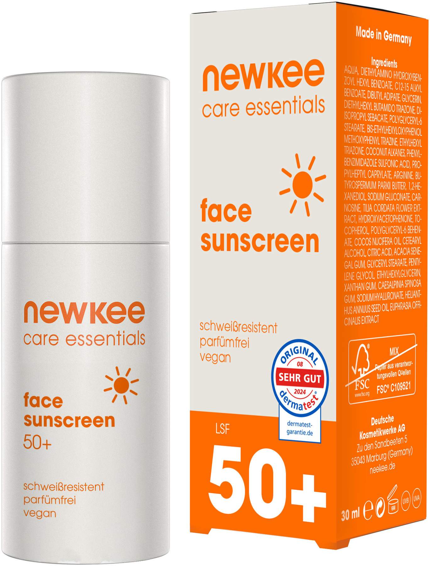 Newkee Sonnencreme Gesicht LSF 50+ 30 ml