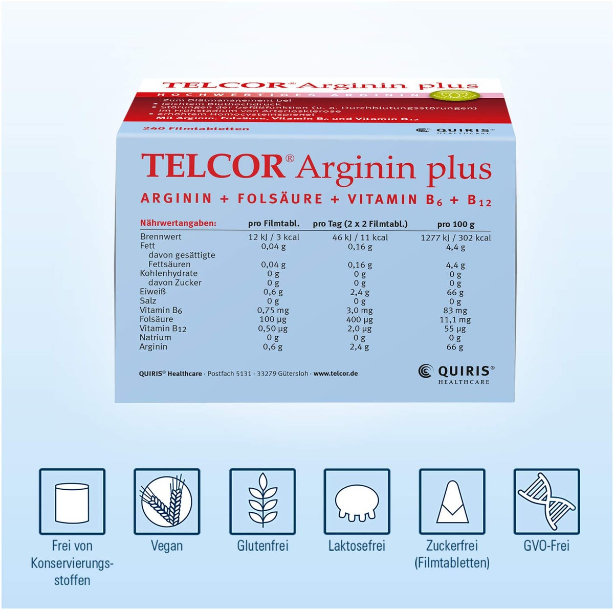 Telcor Arginin plus 240 Filmtabletten