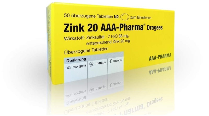 Zink 20 Aaa Pharma Dragees 50  Überzogene Tabletten