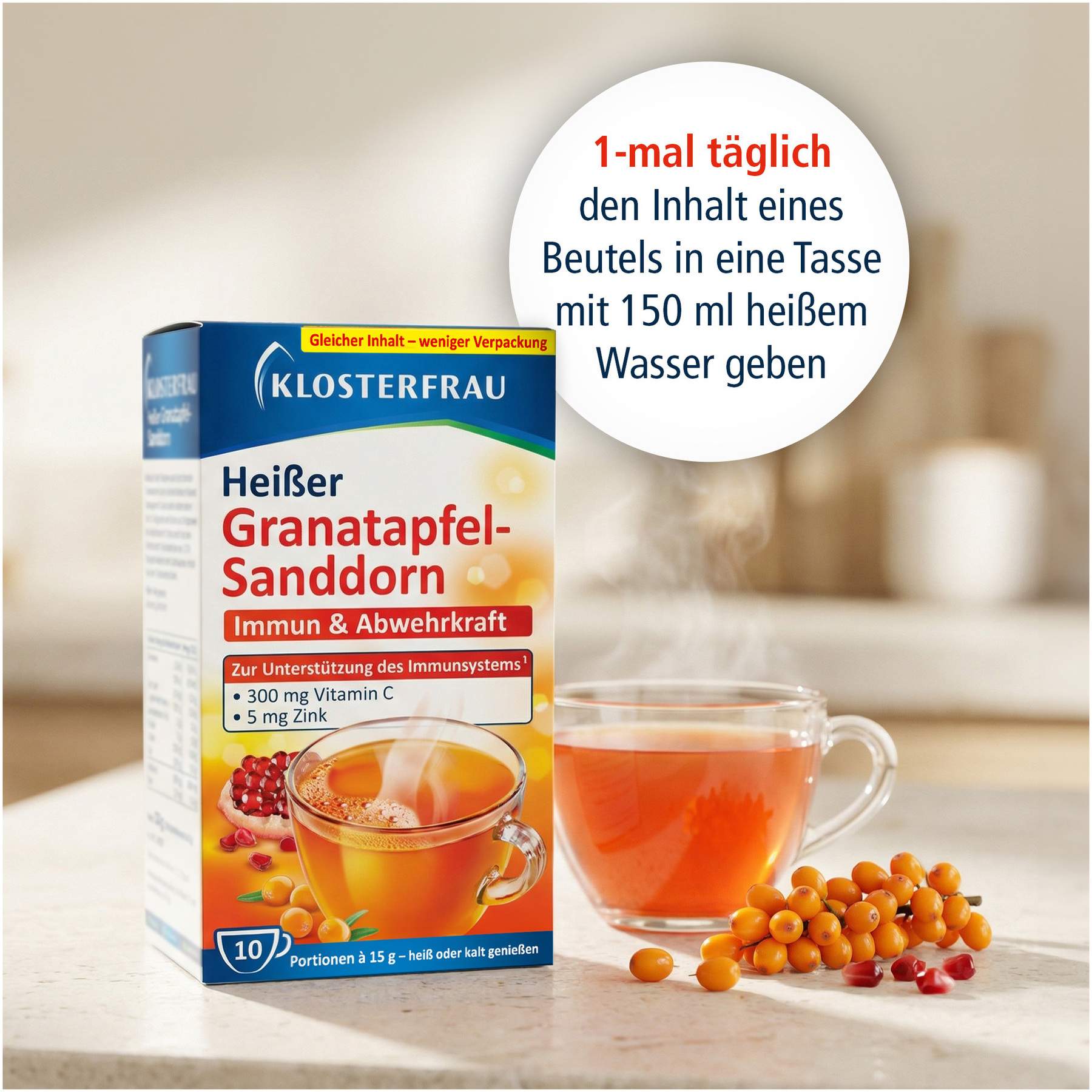 Klosterfrau Broncholind Heißer Granatapfel-Sanddorn Granulat 10...
