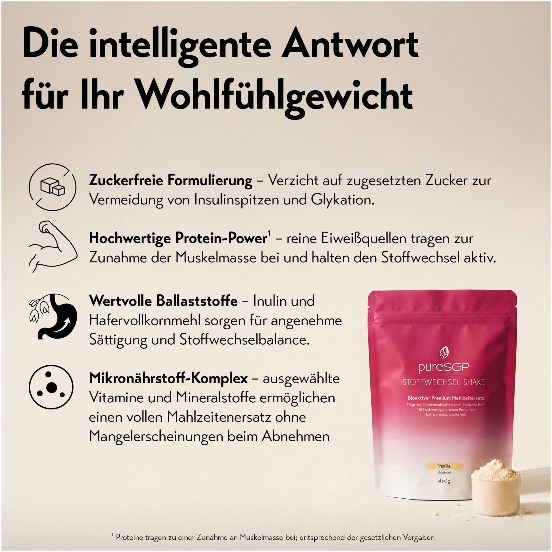 PureSGP Stoffwechsel-Shake Pulver Starter Set 4 Beutel