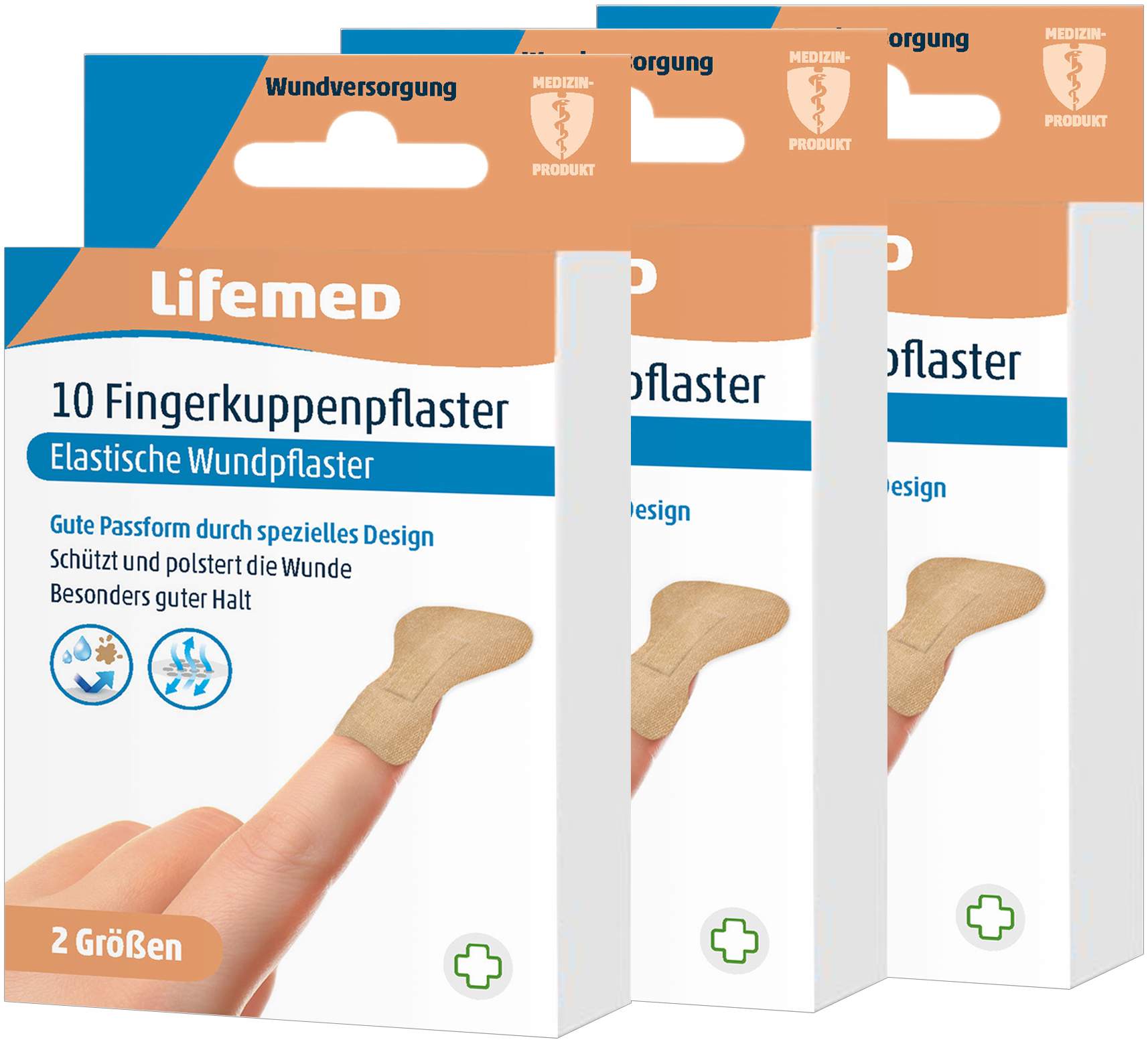 Fingerkuppenpflaster 2 Größen 3 x 10 Stück