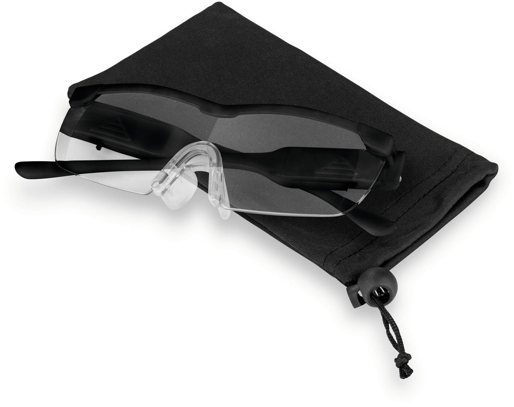 Easymaxx Vergrößerungsbrille mit LED-Licht, schwarz, inkl. Aufbewahrungsbeutel