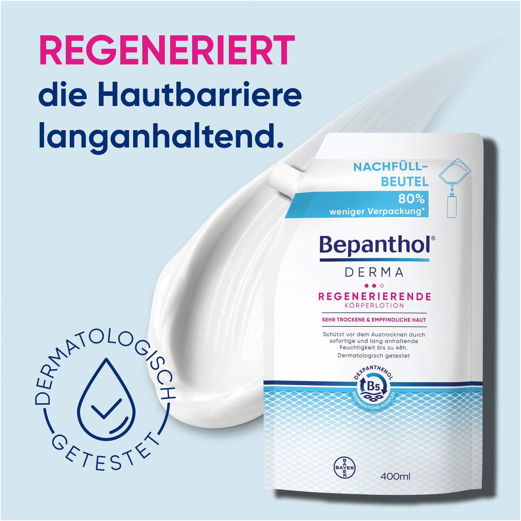 Bepanthol DERMA Regenerierende Körperlotion 400 ml Nachfüllbeutel