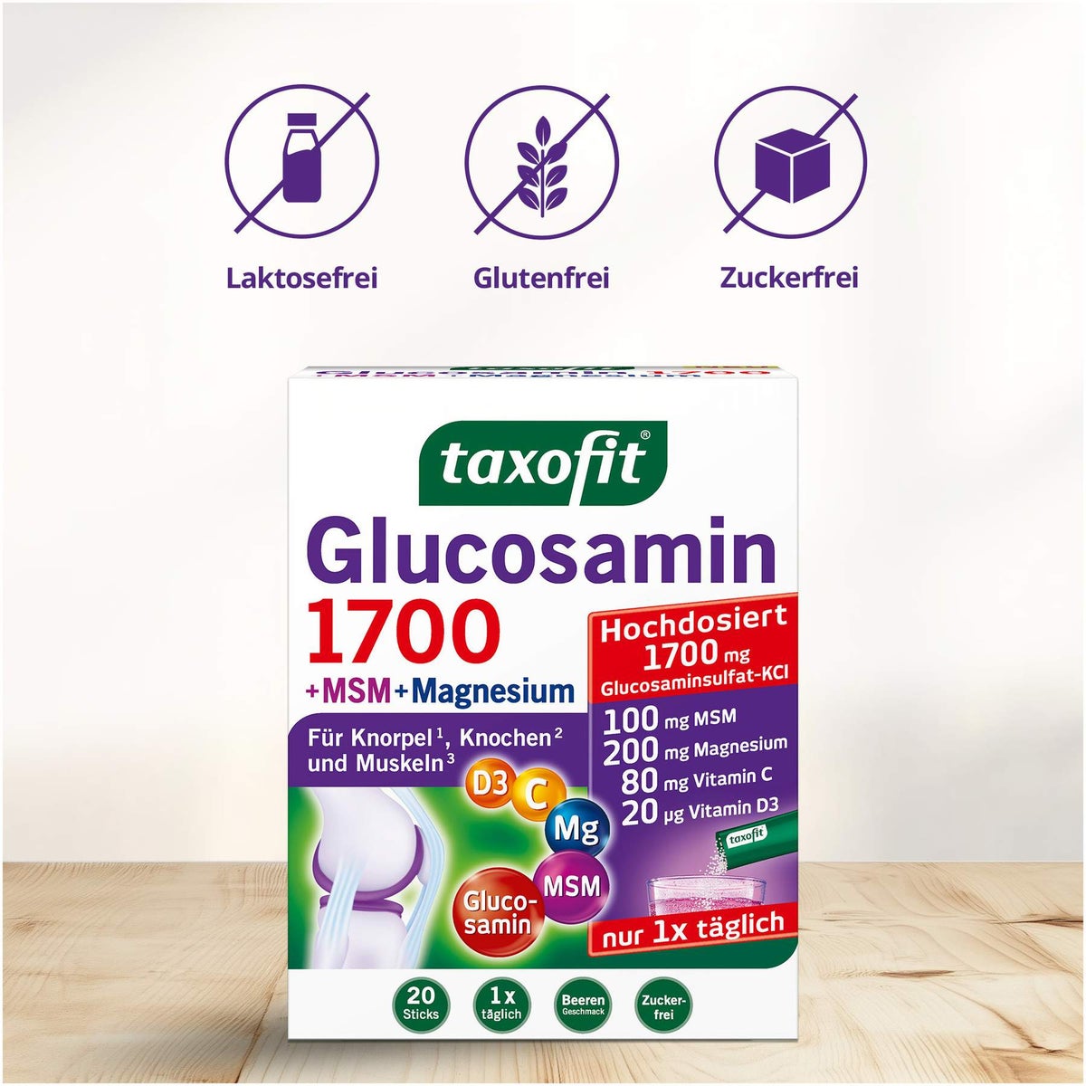 Taxofix Glucosamin 1700 + Msm + Magnesium 20 X 4 G Granulat