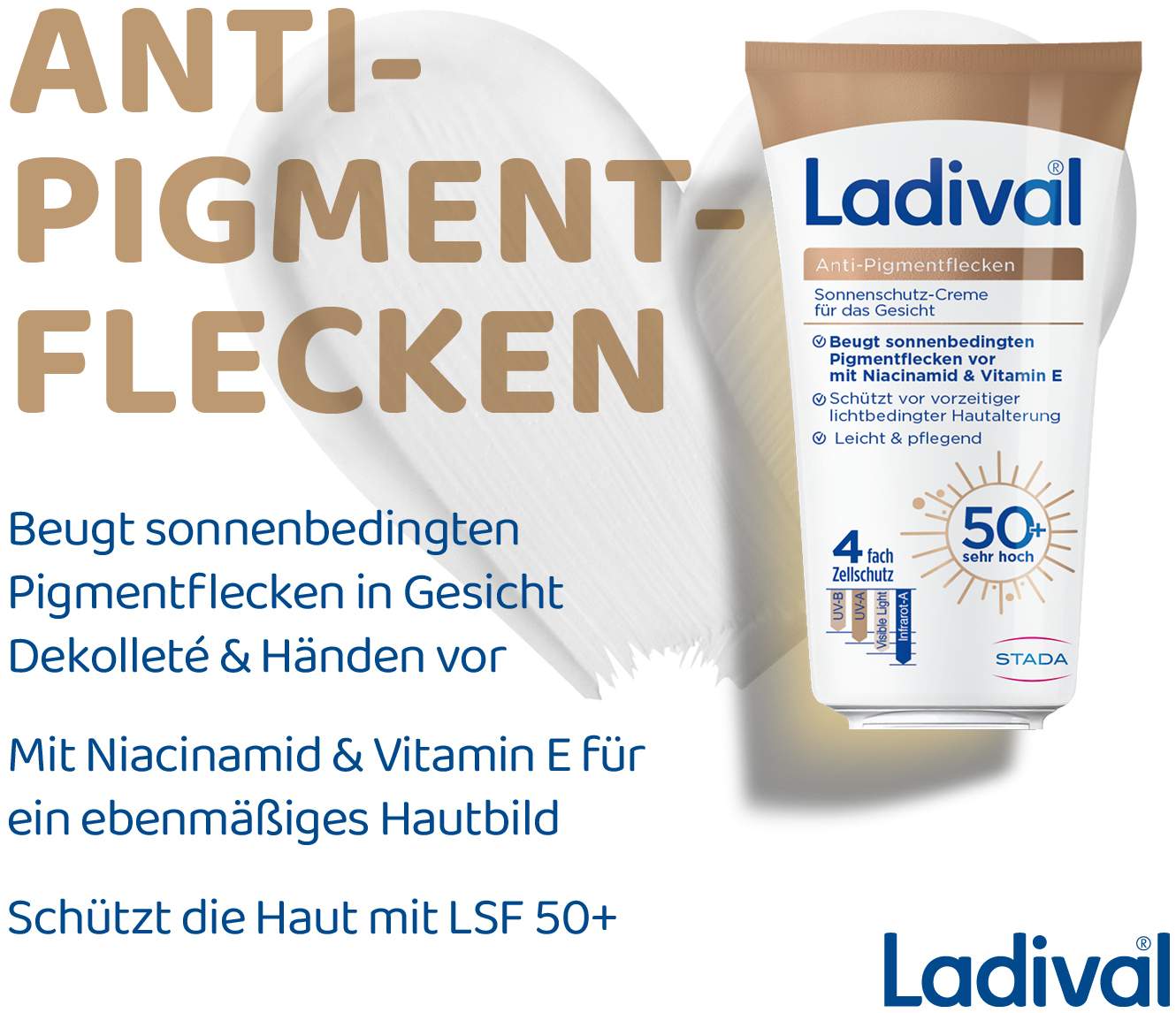 Ladival Anti-Pigmentflecken Sonnenschutz-Creme Gesicht LSF 50+ 50 ml