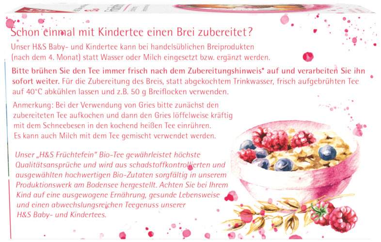 H&S Bio Baby- und Kindertee Früchtefein 20 Filterbeutel