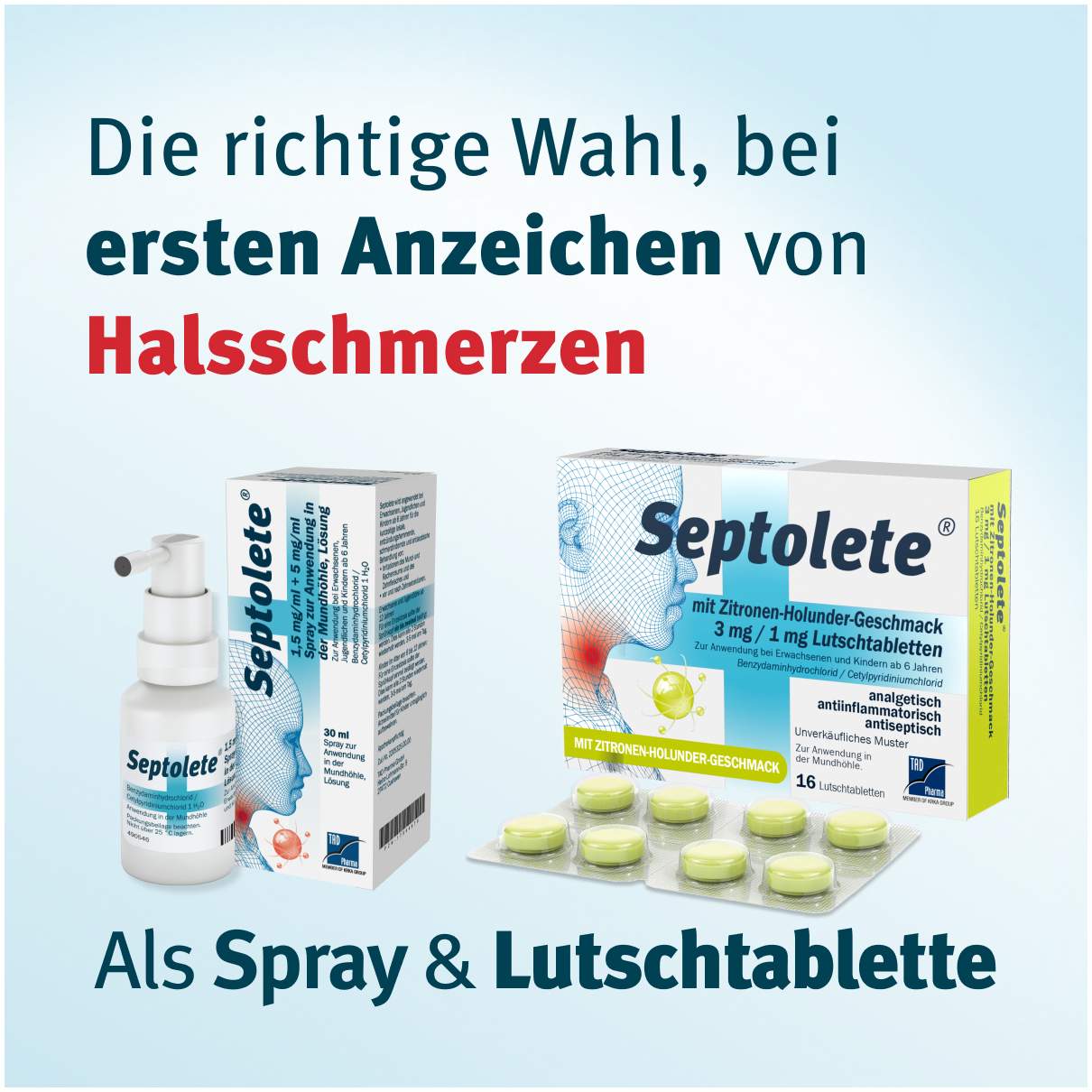 Septolete Zitronen-Holunder Geschmack 3 mg - 1mg 16 Lutschtabletten