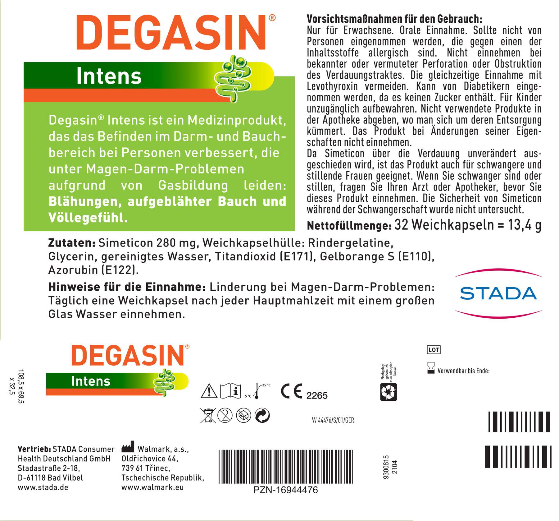 Degasin Intens 280 mg 32 Weichkapseln