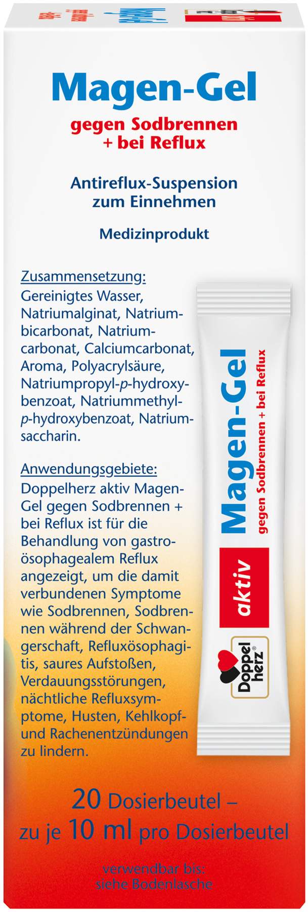 Doppelherz aktiv Magen-Gel gegen Sodbrennen und Reflux 20 Dosierbeutel