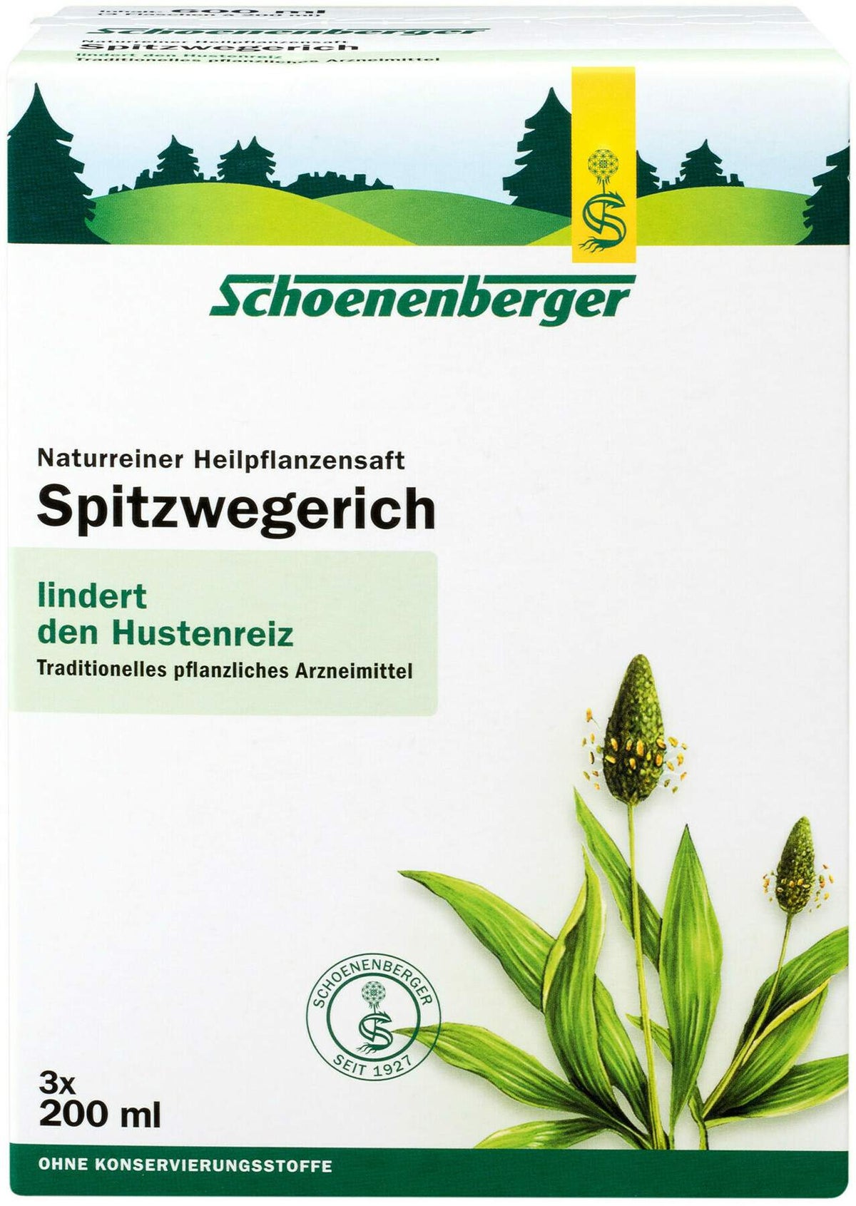 Spitzwegerichsaft Schoenenberger 3 X 200 ml