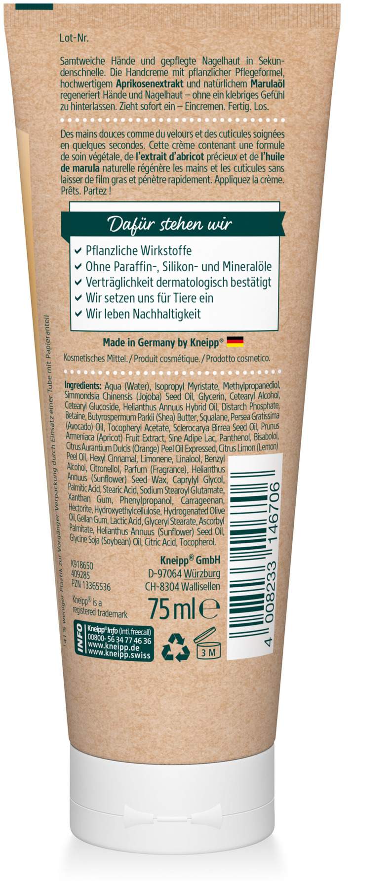 Kneipp Sekunden - Handcreme + Nagelpflege 75 ml