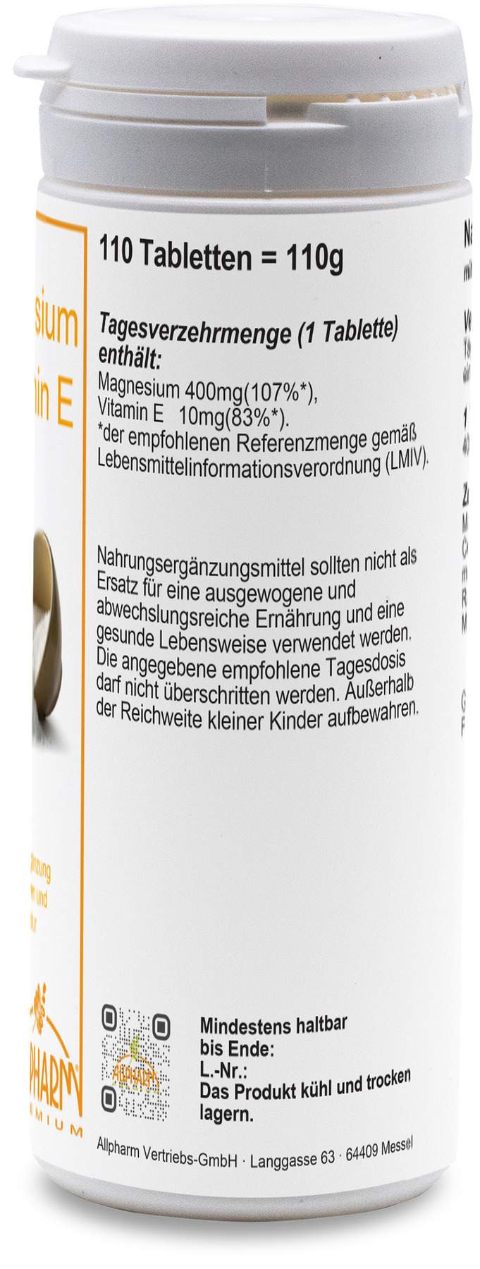Magnesium 350 + Vitamin E Tabletten 110 Tabletten