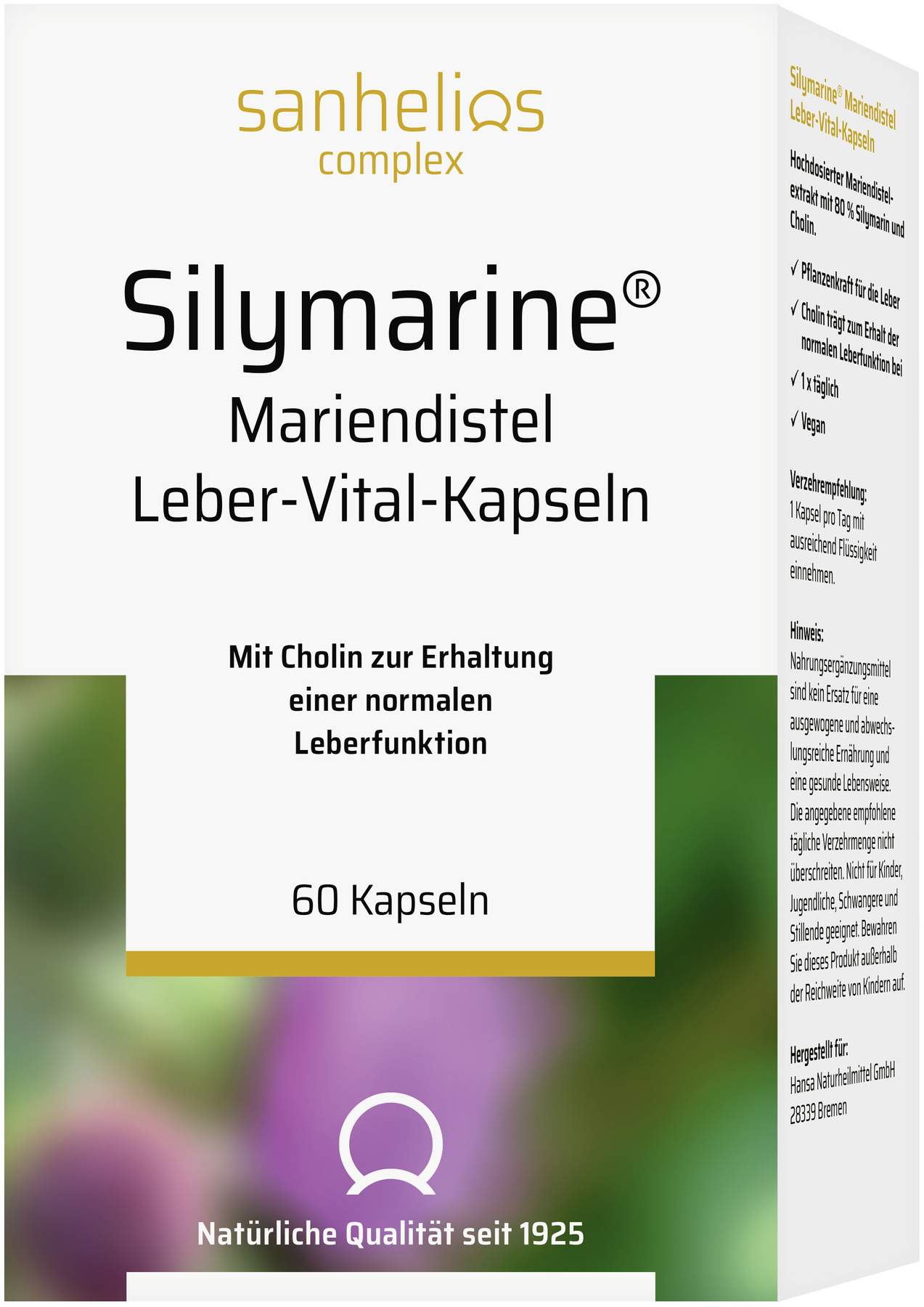 Silymarine Mariendistel Leber-Vital 60 Kapseln