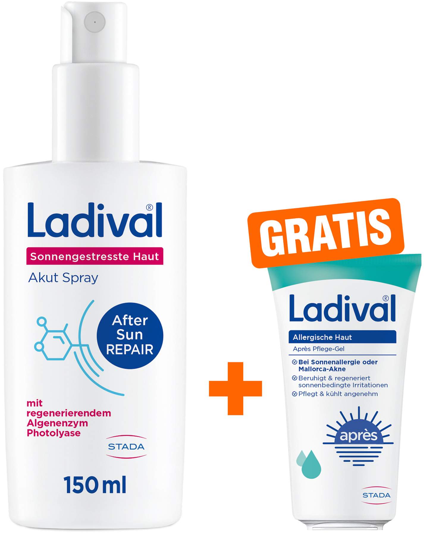 Ladival sonnengestresste Haut Akut Spray 150 ml + gratis Ladival allergische Haut Apres Pflege-Gel 50 ml