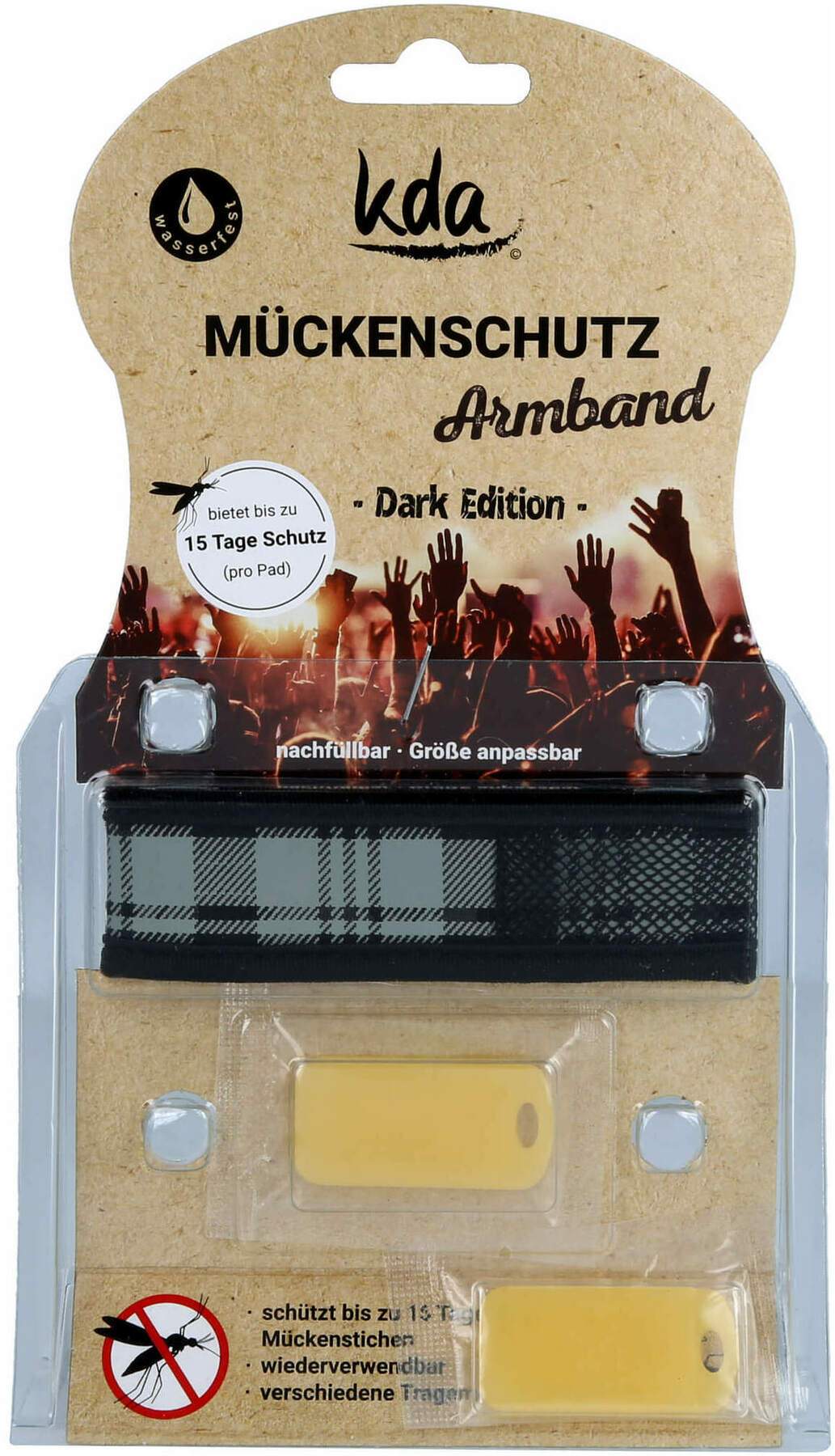 Mückenschutz Armband Karo Grau  1  Stück