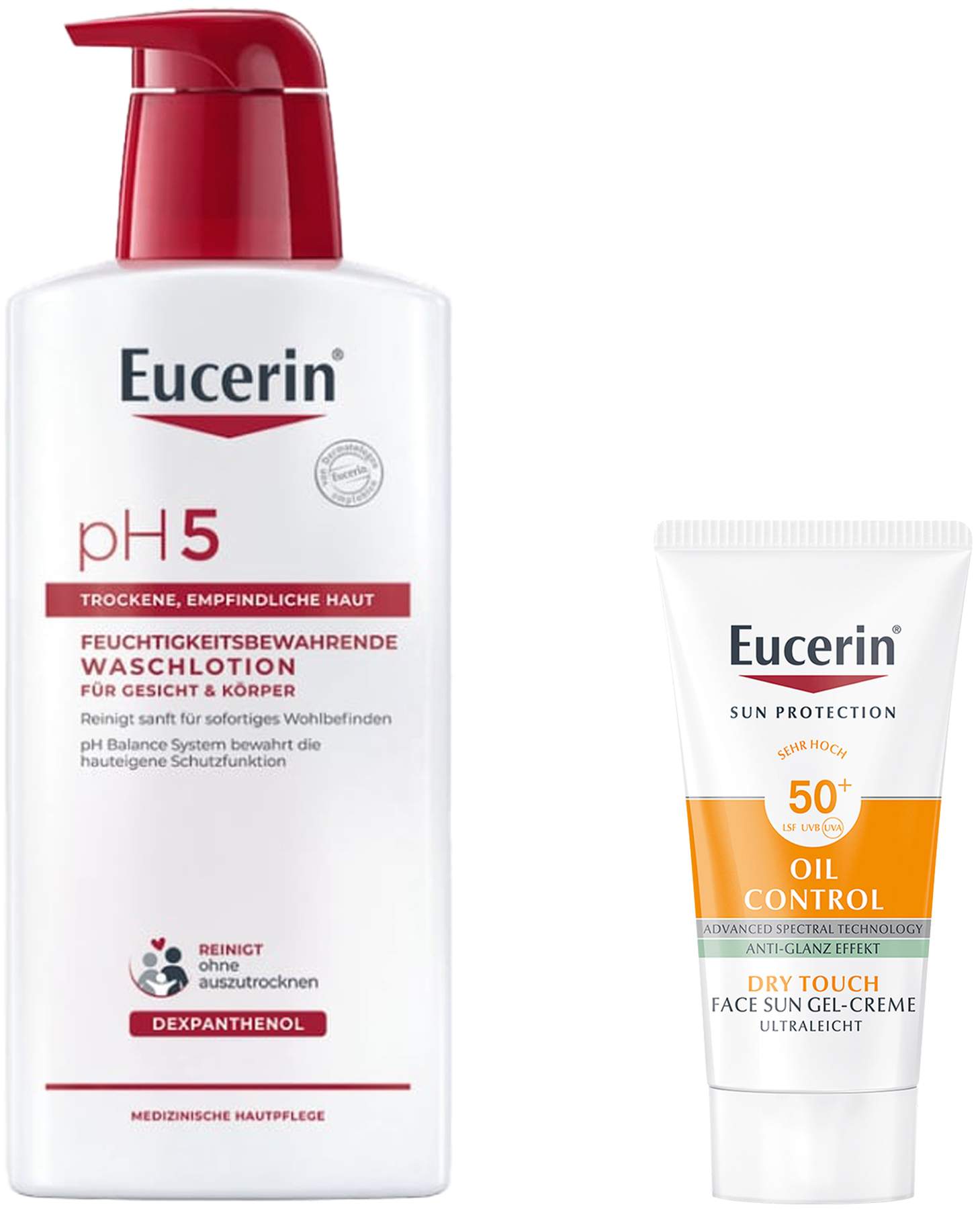 Eucerin pH5 Waschlotion 400 ml mit Pumpe + gratis Eucerin Sun Gelcreme Oil Control 20 ml