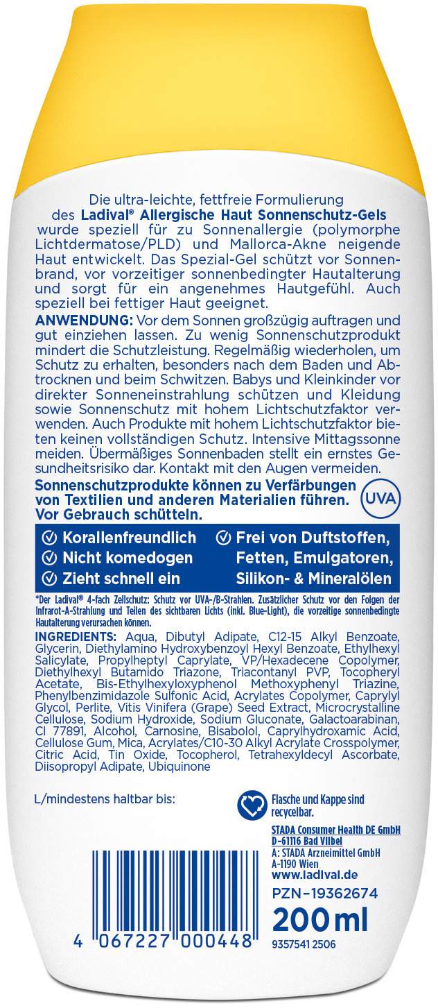 Ladival allergische Haut Sonnenschutz-Gel LSF 30 200 ml