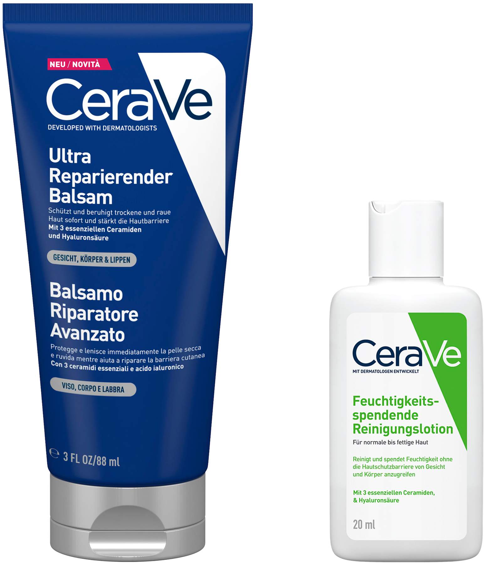 CeraVe ultra reparierender Balsam 88 ml + gratis CeraVe feuchtigkeitsspendende Reinigungslotion 20 ml