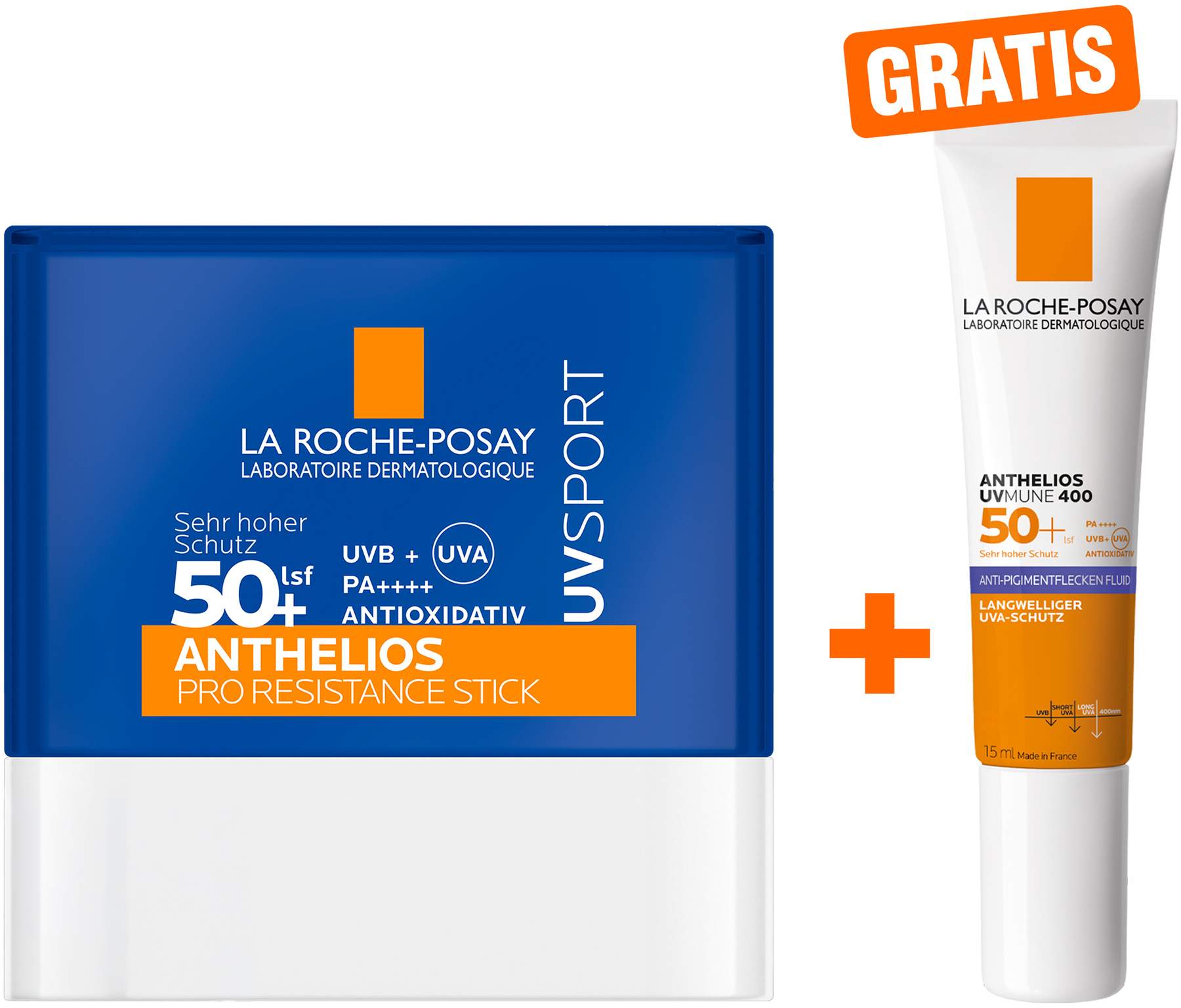 La Roche Posay Anthelios Pro Sport Stick LSF 50+ 9 g + gratis La Roche Posay Anthelios Anti-Pigment Fluid 15 ml
