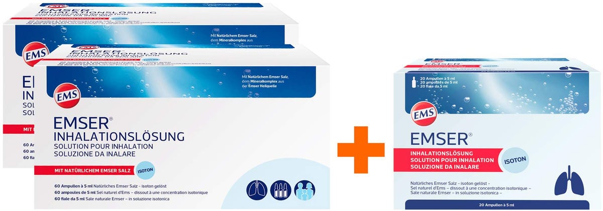 Emser Inhalationslösung 2 x 60 x 5 ml Ampullen + gratis 20 Ampullen