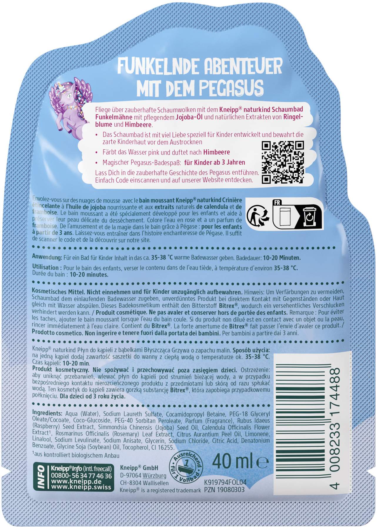 Kneipp naturkind Funkelmähne Schaumbad 40 ml