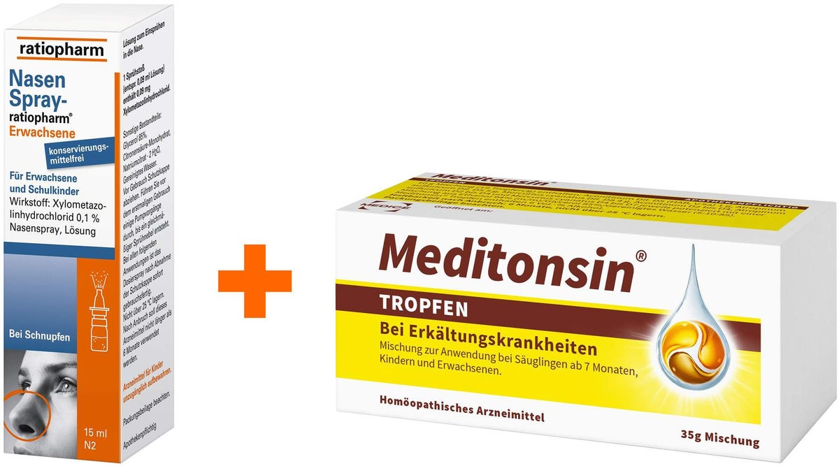 NasenSpray-ratiopharm Erwachsene 15 ml + Meditonsin Tropfen 35 g Lösung