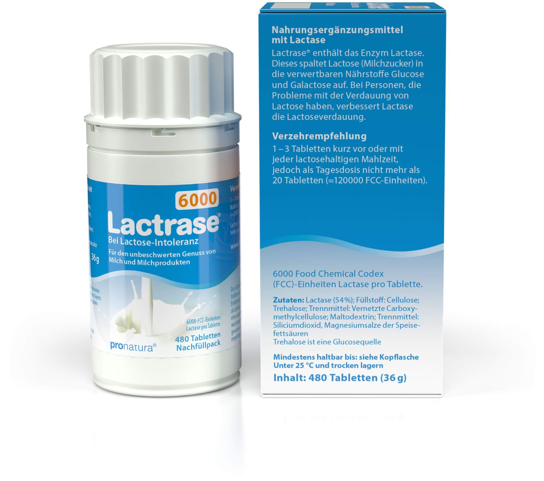 Lactrase 6.000 Fcc 480 Tabletten Klickspender Nachfüllpack