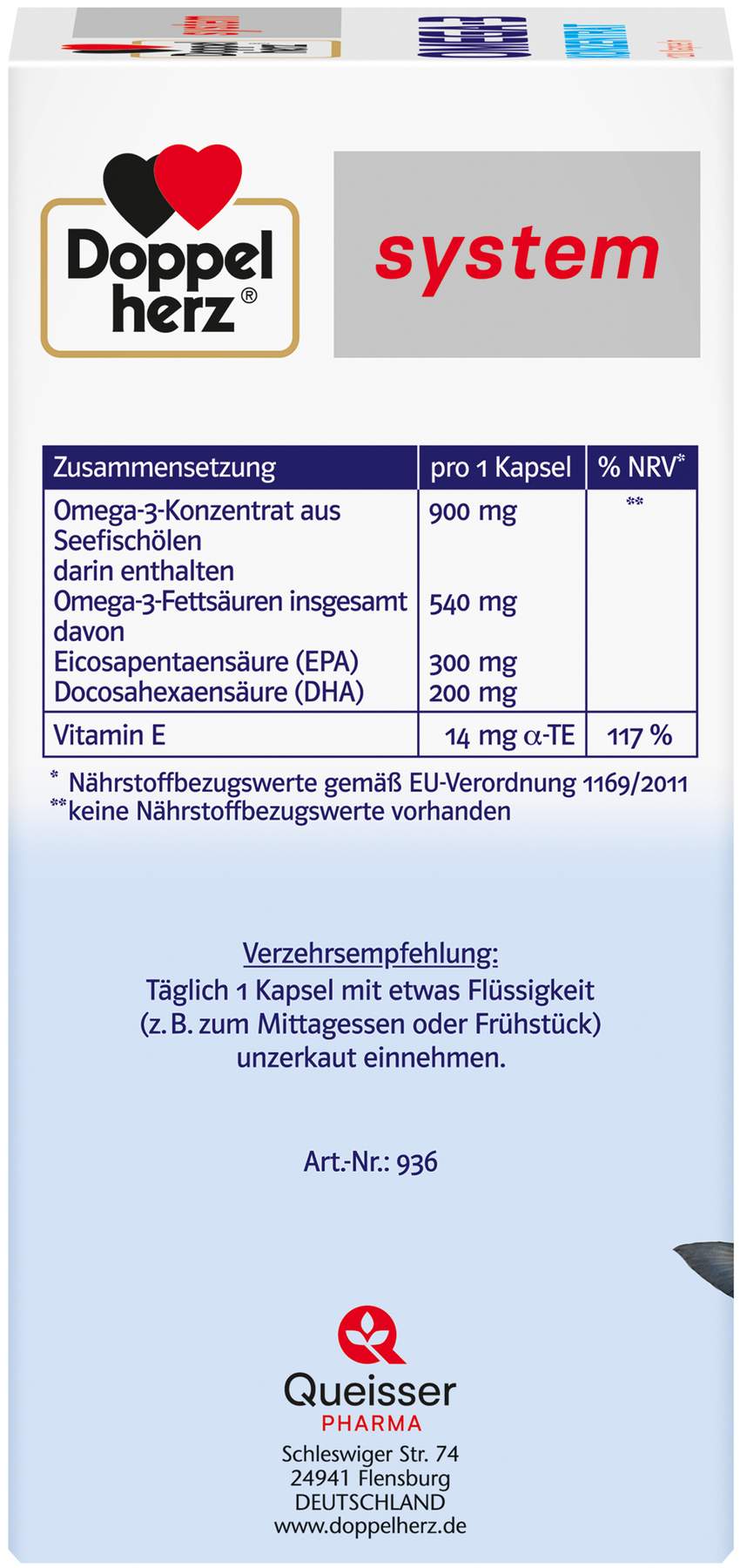 Doppelherz system Omega-3 Konzentrat 120 Kapseln