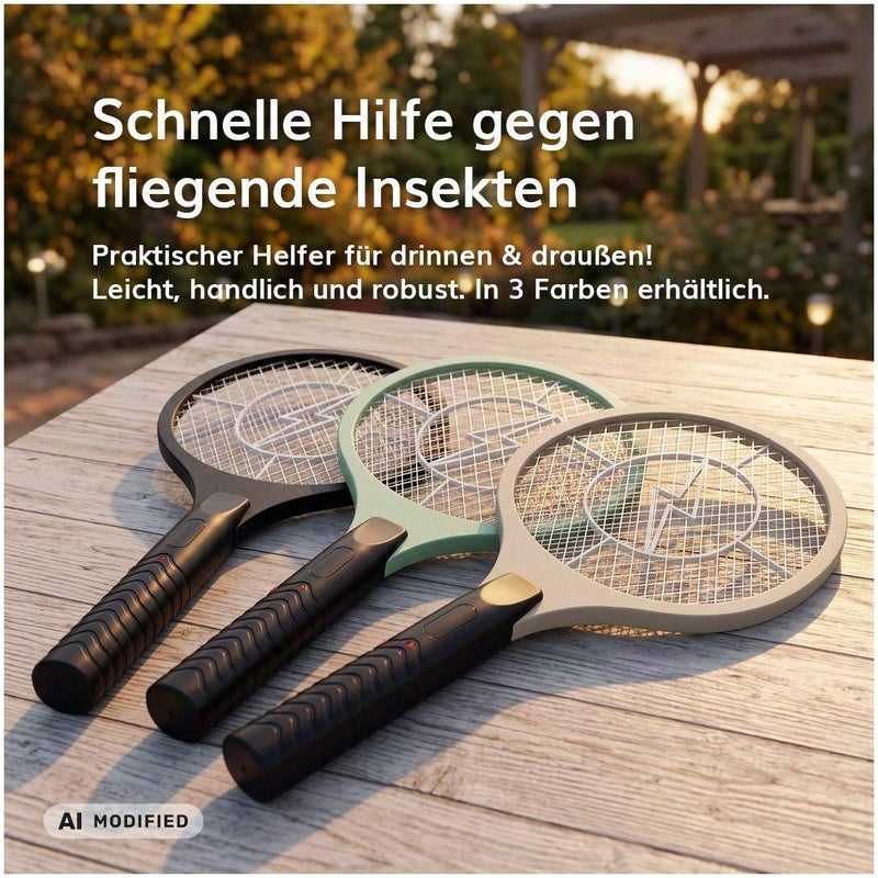 Deluxa Garden Elektrische Fliegenklatsche, Schwarz