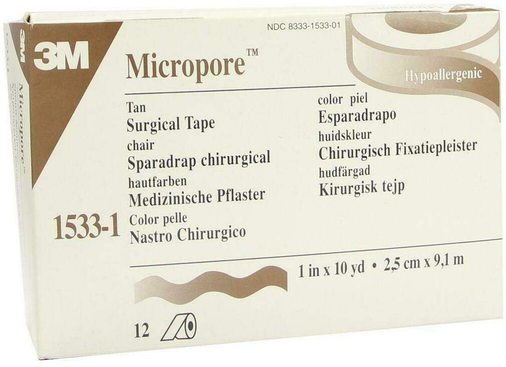 Micropore Vliespflaster 9,1mx2,5cm Haut 1533-1