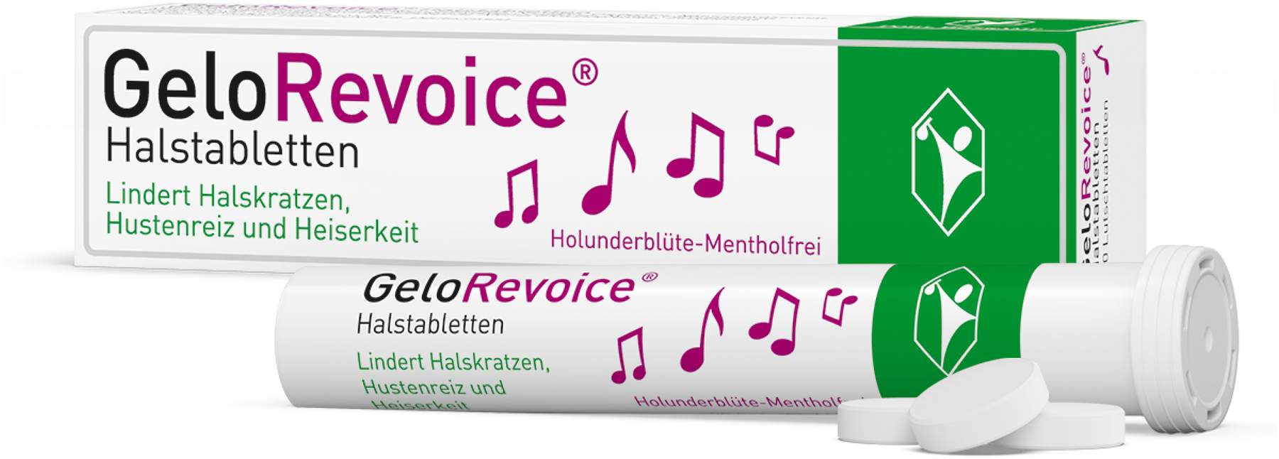 GeloRevoice Halstabletten Holunderblüte - Mentholfrei 20 Lutschtabletten