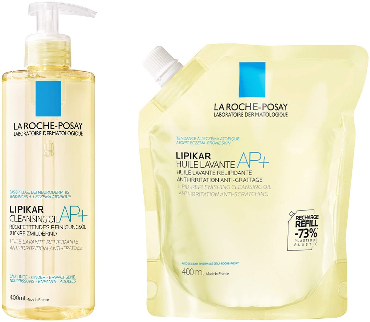 La Roche Posay Lipikar Dusch- und Badeöl AP+ 400 ml + La Roche Posay Lipikar Dusch- und Badeöl AP+ 400 ml Refill
