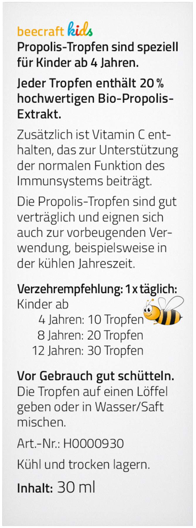 Beecraft Kids Propolis Tropfen 20 % 30 ml