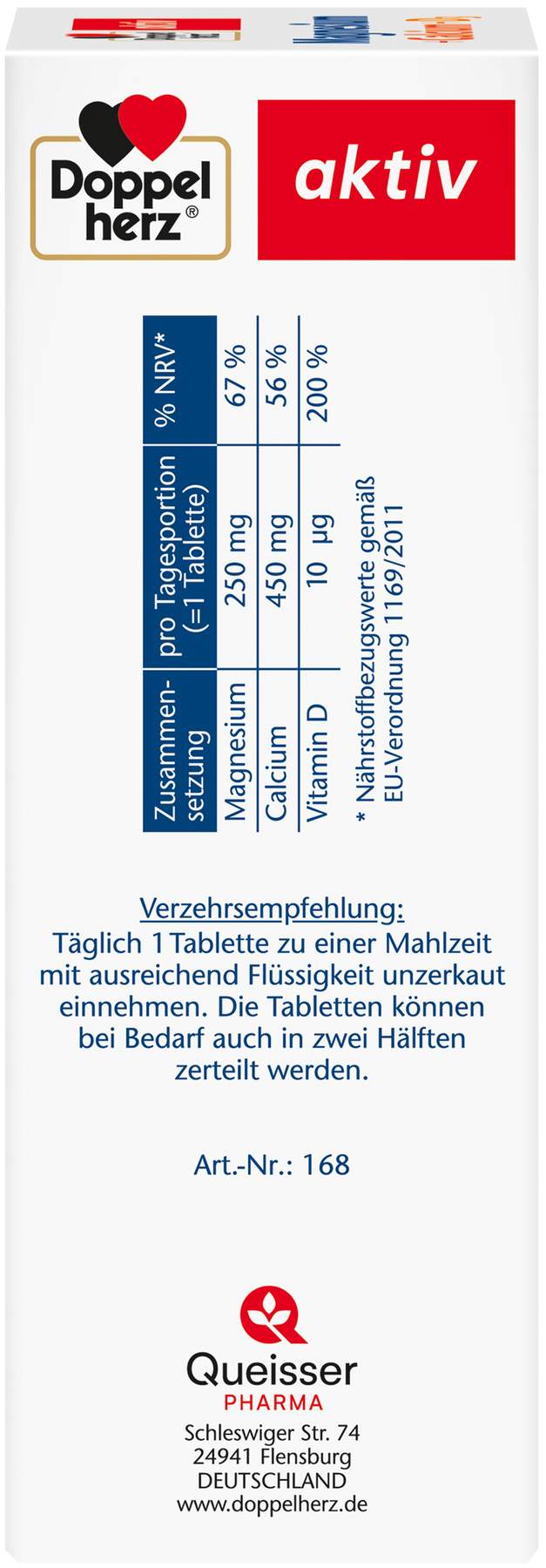 Doppelherz aktiv Magnesium + Calcium + D3 100 Tabletten