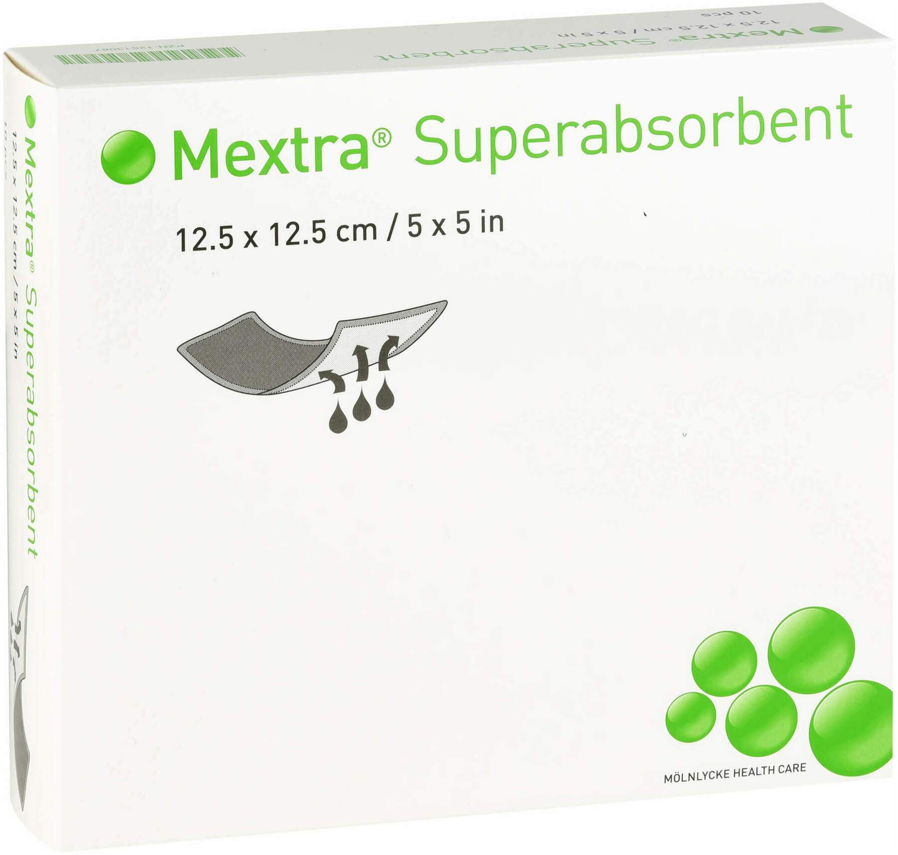 Mextra Superabsorbent Verband 12,5x12,5 cm
