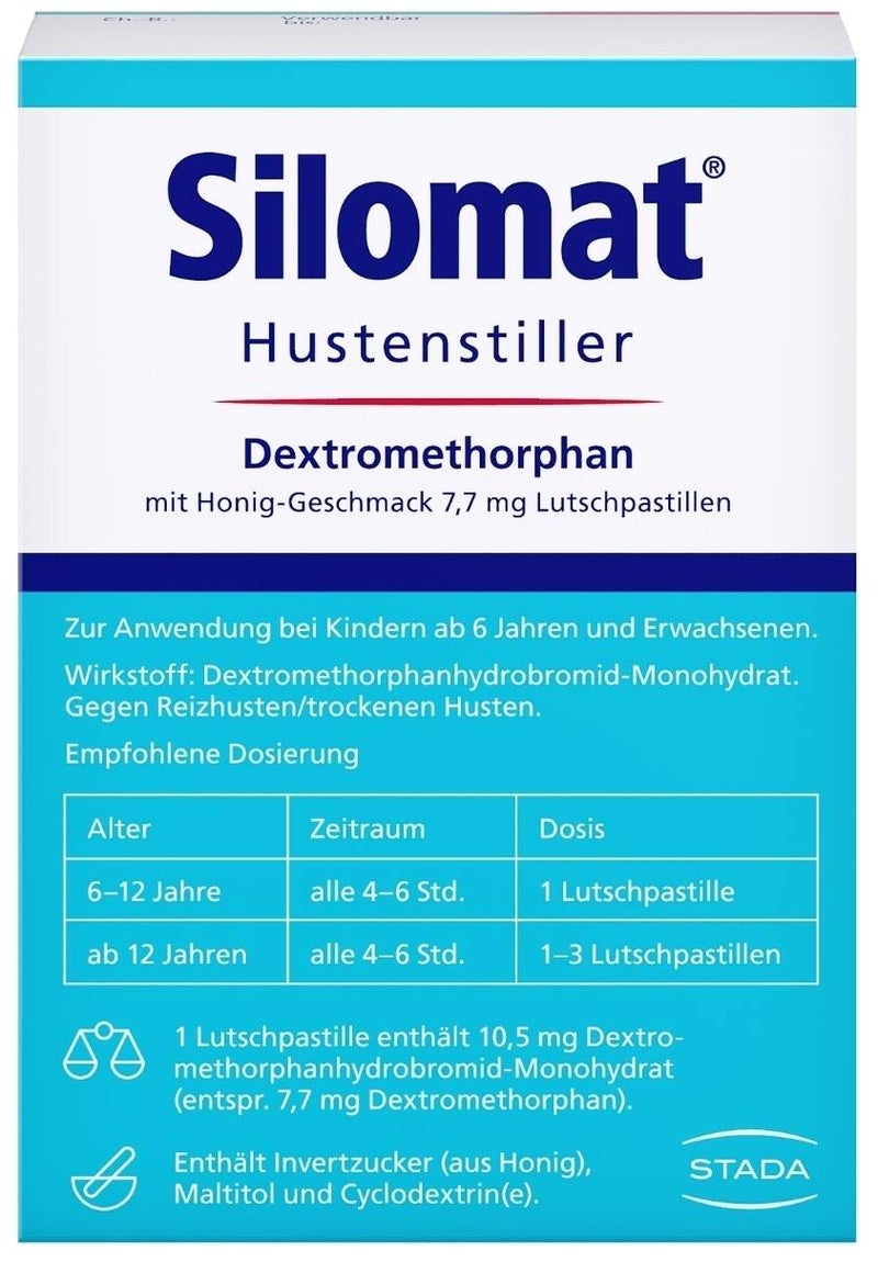 Silomat Hustenstiller DMP mit Honig Geschmack 7,7 mg 40 Lutschpastillen
