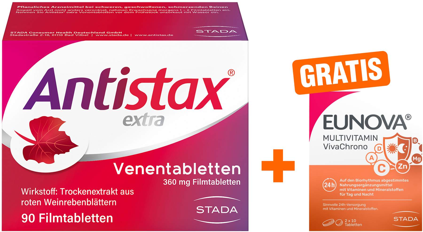 Antistax extra 180 Filmtabletten + gratis Eunova VivaChrono 2 x 10 Tabletten