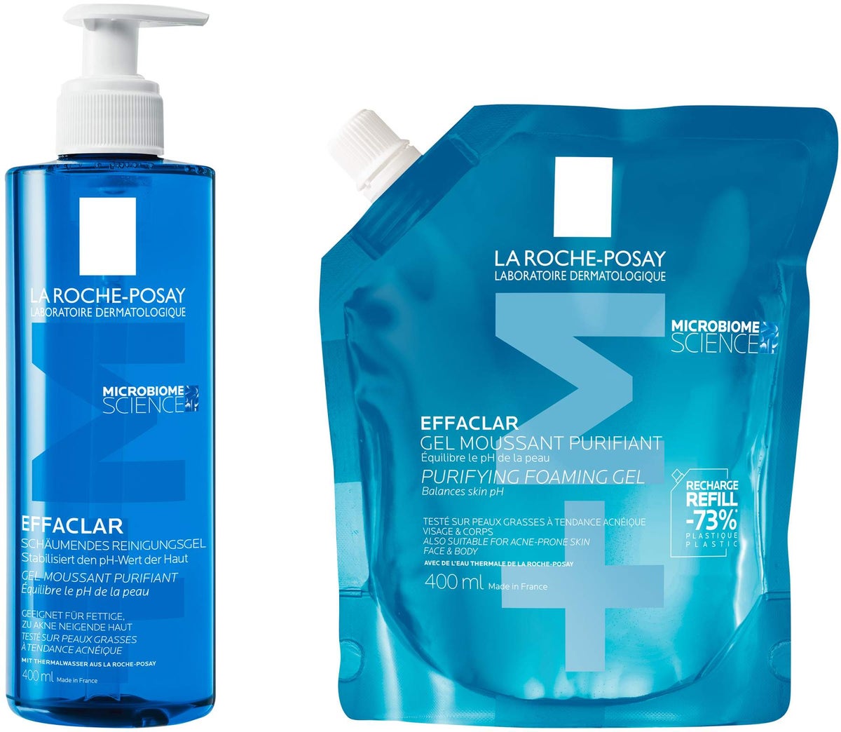 La Roche Posay Effaclar Schäumendes Reinigungsgel 400 ml + La Roche Posay Effaclar Schäum. Reinigungsgel 400 ml Refill