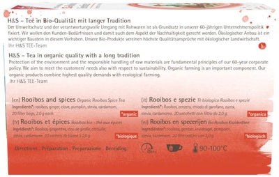 H&S Wintertee Bio Rooibos-Gewürze 20 X 2 G Filterbeutel