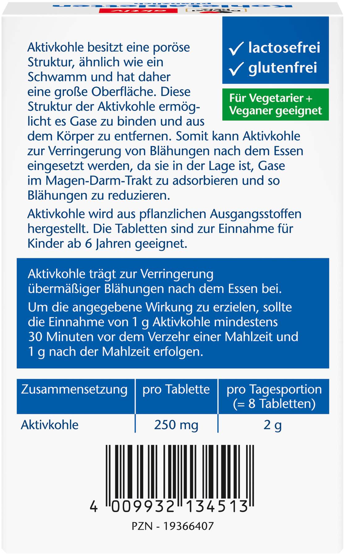 Doppelherz Aktiv Kohletabletten 30 Tabletten
