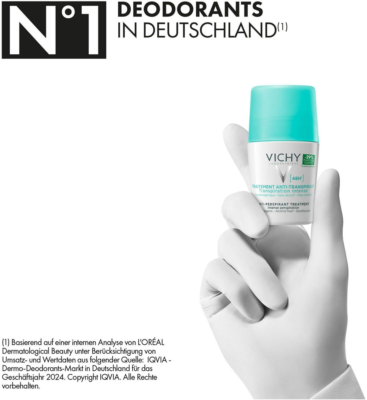 Vichy Deo Roll On Anti Transpirant 48h Doppelpack 2 x 50 ml Stift