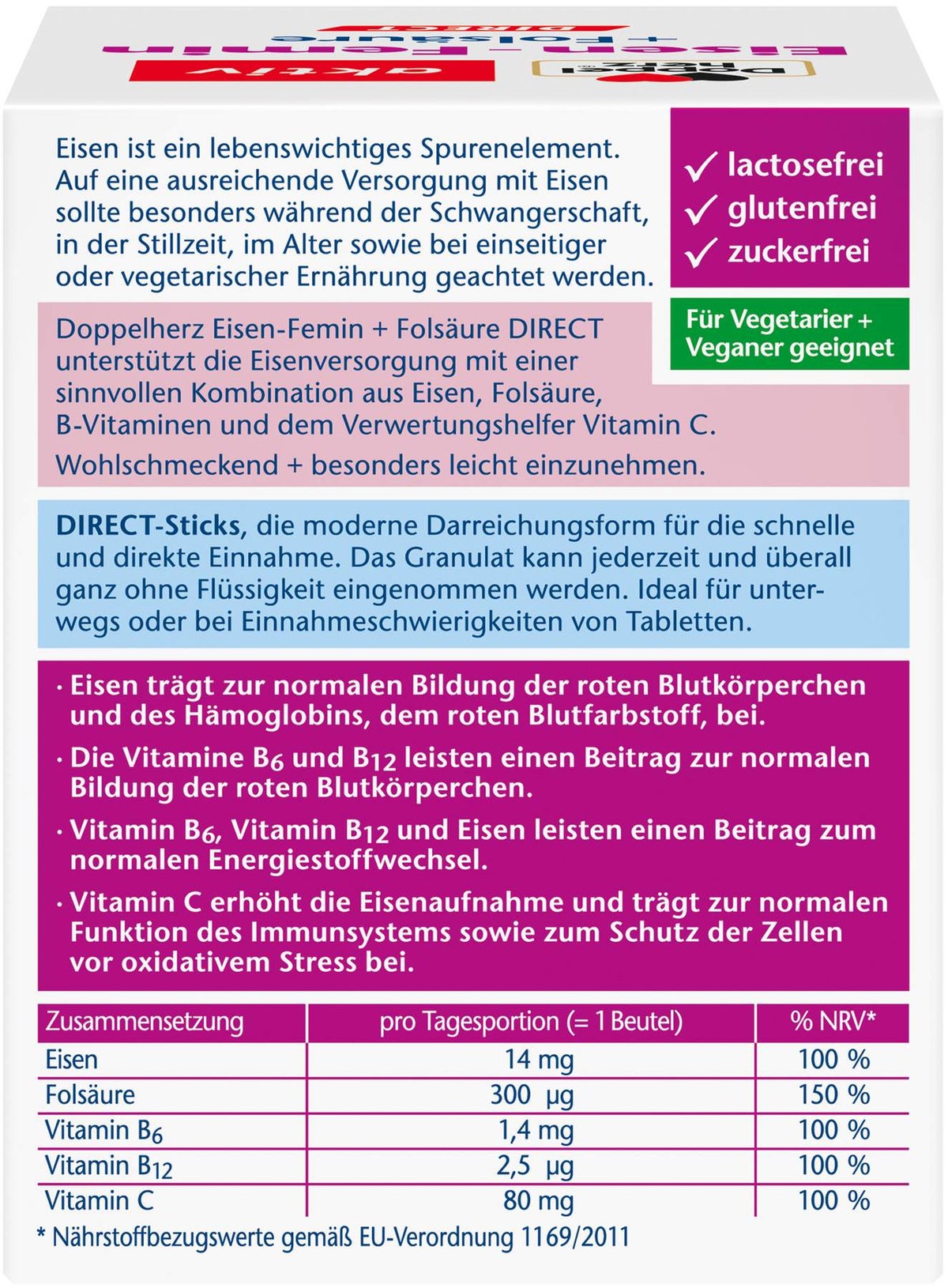 Doppelherz Aktiv Eisen-Femin Direct Pellets 60 Stück