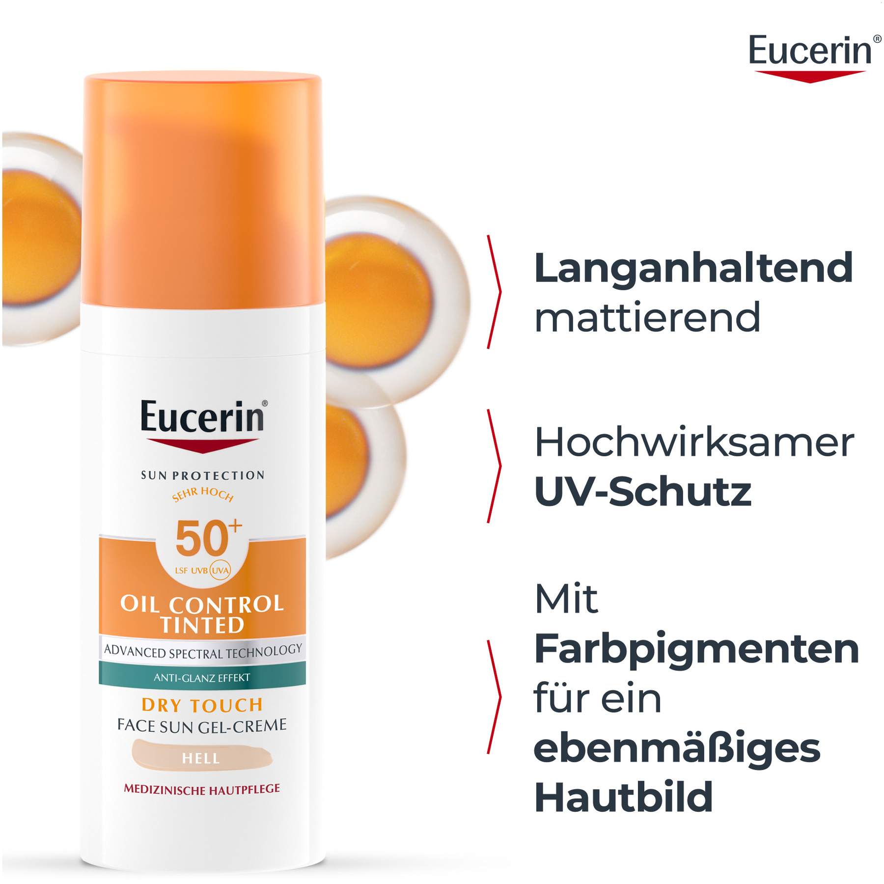 Eucerin Sun Oil Control Face Fluid Getönt (Hell) LSF 50  50 ml