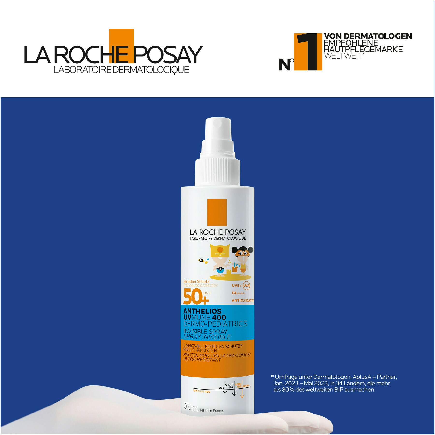 La Roche Posay Anthelios Dermo-Kids Invisible UVMune 400 LSF50 200 ml Spray
