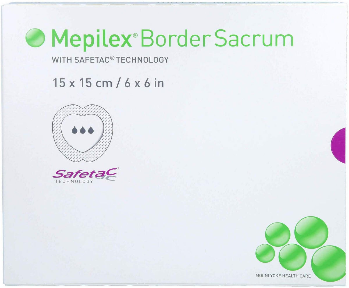 Mepilex Border Sacrum Schaumverband 15 X 15 cm Steril 5 Stück