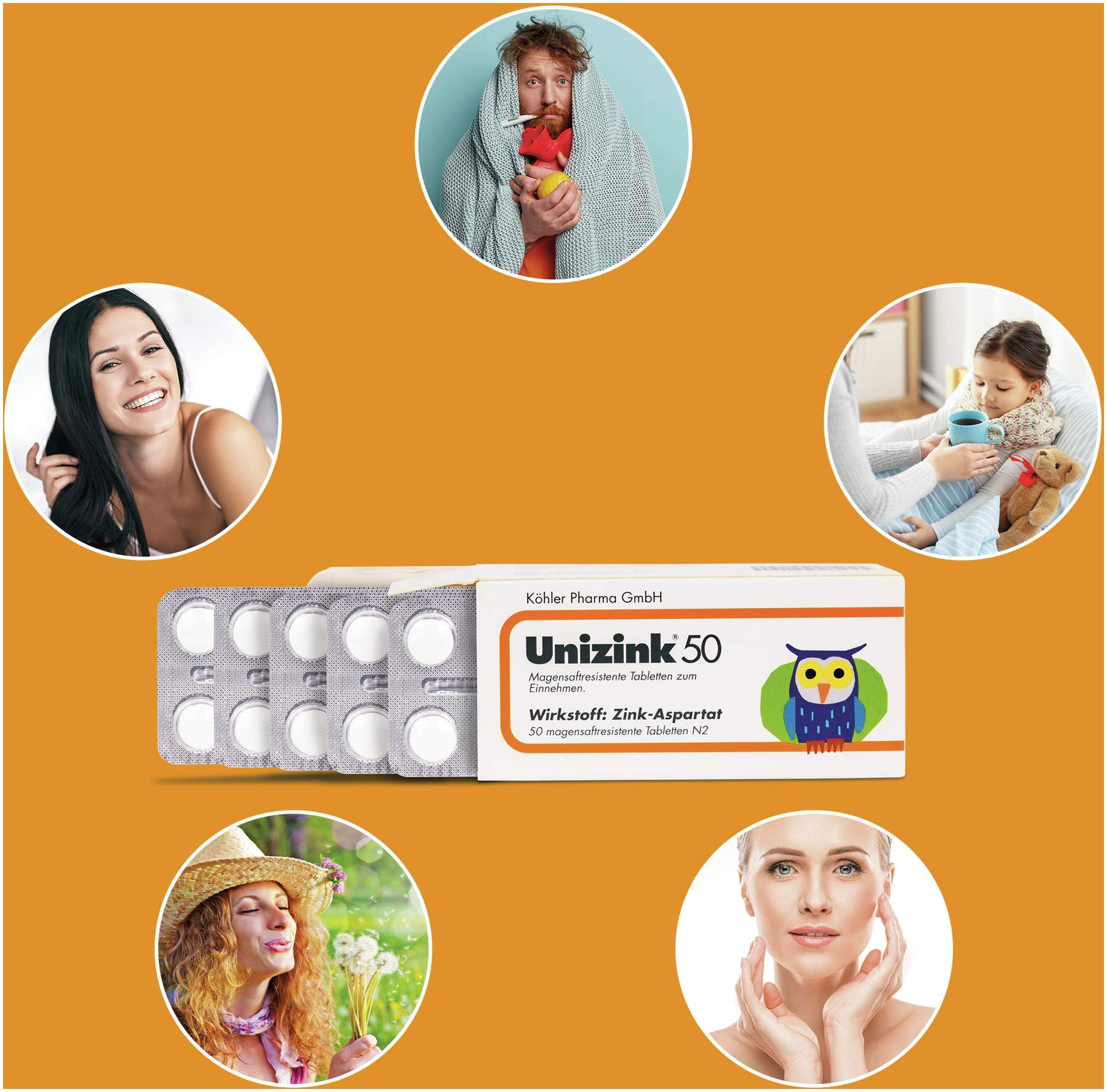 Unizink 50 magensaftresistente Tabletten 50 Stück