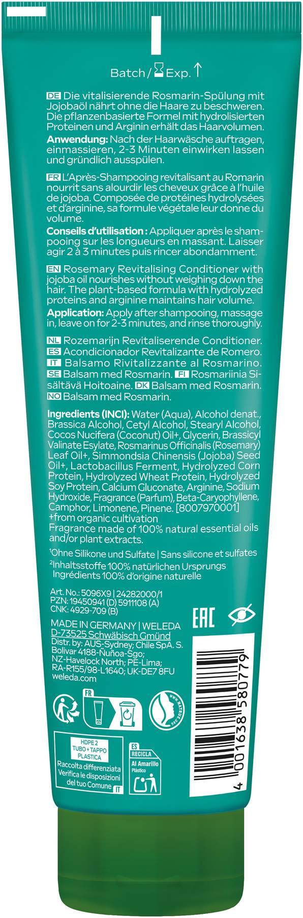 Weleda Vitalisierende Rosmarin-Spülung 150 ml